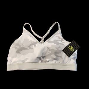 NWT Athletic Sports Bra gray camo Sz L